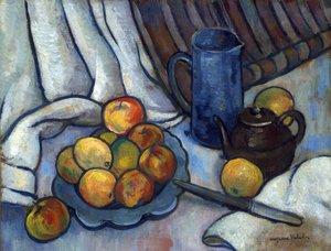 Appels, theepot en kruik