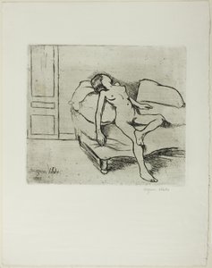 Louise naakt op een sofa door Suzanne Valadon