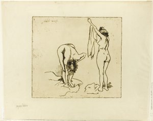 Twee Vrouwen die Zich Afdroogden door Suzanne Valadon