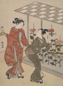 Chrysanthemen Bezichtiging door Suzuki Harunobu