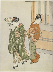 Verfrissende bries van een waaier, na 1766 door Suzuki Harunobu