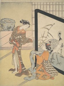 Courtisane en Shinzo door Suzuki Harunobu