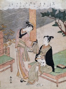 Courtisanes, door Suzuki Harunobu, Japan door Suzuki Harunobu