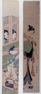 Courtisanes, door Suzuki Harunobu (1725-1770), Japan door Suzuki Harunobu