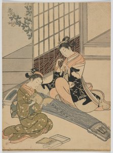 Neerdalende ganzen van de Koto, Edo-periode, ca. 1766 door Suzuki Harunobu