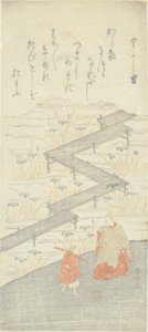 Acht-Platform Brug (Yatsuhashi), uit het "Verhaal van Ise (Ise Monogatari)"