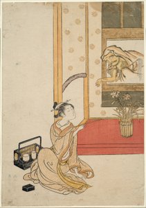 Daruma een sigaret geven door Suzuki Harunobu
