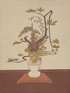 Ike Bana Bloemschikking in de Ike-no-bo Stijl, waarschijnlijk 1765 door Suzuki Harunobu