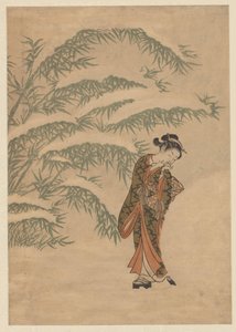 Meisje en sneeuwbal door Suzuki Harunobu