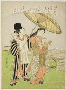 Ono no Komachi bidt voor regen door Suzuki Harunobu