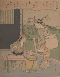 Gedicht door Henjo Sojo door Suzuki Harunobu
