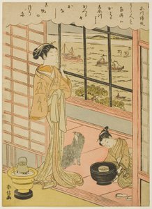 Terugkerende zeilen bij Shinagawa (Shinagawa no kihan), uit de serie "Acht modieuze uitzichten van Edo (Furyu Edo hakkei)"