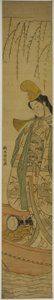 Shirabyoshi Danser Staand in Asazuma Boot door Suzuki Harunobu