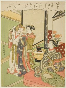 Tamonten, uit de serie "De zeven goden van geluk in het moderne leven" door Suzuki Harunobu