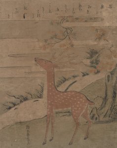 De roep van het hert, ca. 1760 door Suzuki Harunobu