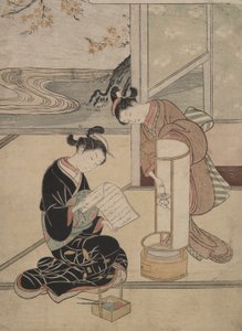 De Avondgloed van de Lamp: Acht Salon Zichten door Suzuki Harunobu
