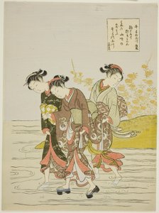 De Juweelrivier bij Ide, uit een ongetitelde serie van Zes Juweelrivieren door Suzuki Harunobu