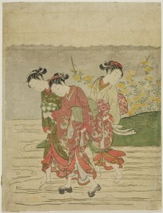 De juweelrivier bij Ide, uit een ongetitelde serie van zes juweelrivieren door Suzuki Harunobu
