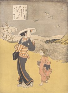 De Juweelrivier van Plevieren, een Beroemde Plaats in de Mutsu Provincie, uit de serie S..., waarschijnlijk 1766 door Suzuki Harunobu