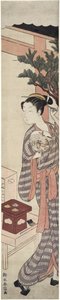 Het theestalletje - Kagiya Osen door Suzuki Harunobu