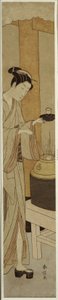 De Serveerster Osen van het Kagiya Theehuis, c.1769-70 door Suzuki Harunobu