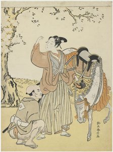Jonge Samurai Bekijkt Kersenbloesems als een Mitate van Prins Kaoru, ca. 1767 door Suzuki Harunobu