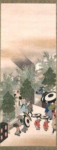 Yoshiwara en Shinagawa, Edo Periode door Suzuki Kiitsu