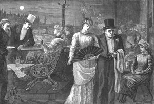 Een midzomernacht op het terras van het Lagerhuis, Palace of Westminster, 1881
