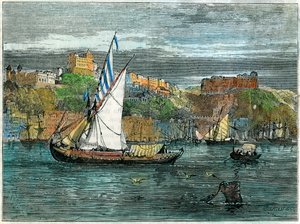 Uitzicht op Porto, Portugal, ca. 1880