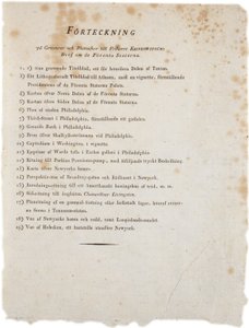 Lijst van illustraties uit Klinckowstroms Atlas van de Verenigde Staten, 1824 door Swedish School