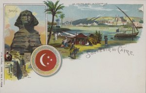 Egyptische scènes: Caïro en zijn citadel, en de Sfinx door Swiss School