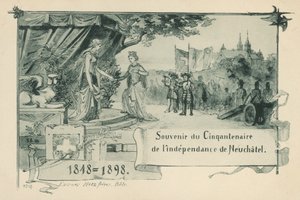 Vijftigjarig jubileum van Neuchatel als republiek binnen de Zwitserse Confederatie in 1848 door Swiss School