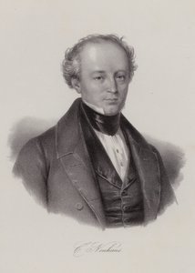 Karl Neuhaus, Zwitserse politicus (gravure) door Swiss School
