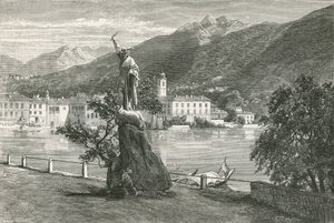 Lugano, met het standbeeld van Tell door Vela