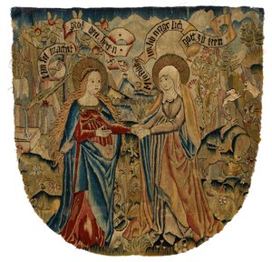 Wandtapijtpaneel met de Visitatie, ca. 1500 door Swiss School