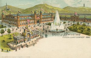 Het schietfestival van 1895 in Winterthur, Zwitserland