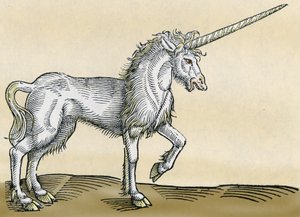 Eenhoorn, illustratie uit Historiae Animalium door Conrad Gesner, 1551