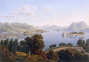 Uitzicht op het Meer van Maggiore en de Borromeïsche Eilanden, uit Voyage Pittoresque de Geneve a Milan, 1819 door Swiss School