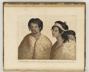 Inboorlingen van Terra del Fuego, illustratie uit 