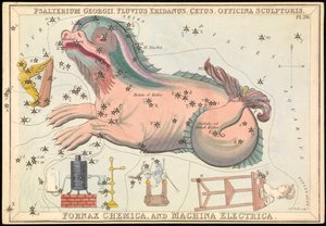 Psalterium Georgii, Fluvius Eridanus, Cetus, Officina Sculptories, Fornax Chemica en Machina Electrica, ca. 1825 door Sydney Hall
