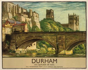 Een Britse Spoorwegen poster die Durham adverteert door Sydney Lee