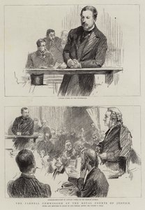 De Parnell-commissie bij de Koninklijke Hoven van Justitie door Sydney Prior (after) Hall