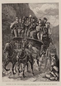 Toeristen in de Westelijke Hooglanden, een Heuvel in de Pas van Melfort door Sydney Prior (after) Hall