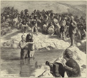 Een doop van Noord-Amerikaanse indianen door Sydney Prior Hall