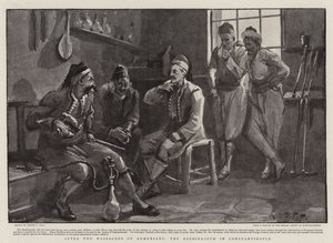 Na de slachtingen van Armeniërs, de Bashibazouk in Constantinopel door Sydney Prior Hall