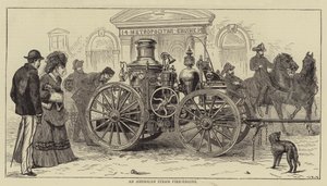 Een Amerikaanse stoombrandweerwagen door Sydney Prior Hall