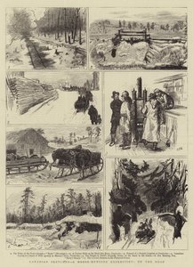 Canadese schetsen, een elandenjacht expeditie, onderweg