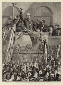 Viering van de tachtigste verjaardag van Prins Bismarck door Sydney Prior Hall