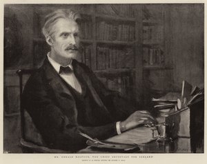 De heer Gerald Balfour, de Chief Secretary voor Ierland door Sydney Prior Hall