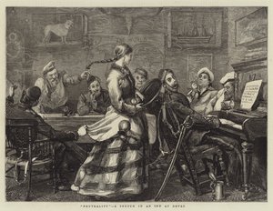 Neutraliteit, een schets in een herberg in Dover door Sydney Prior Hall